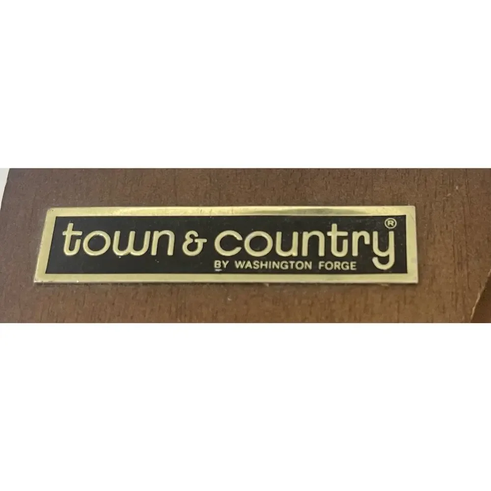 Vintage MCM Town & Country Washington Forge Fleetwood Teak Carving Knife Fork